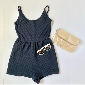 Black Eyelet Spaghetti Strap Romper X-Small